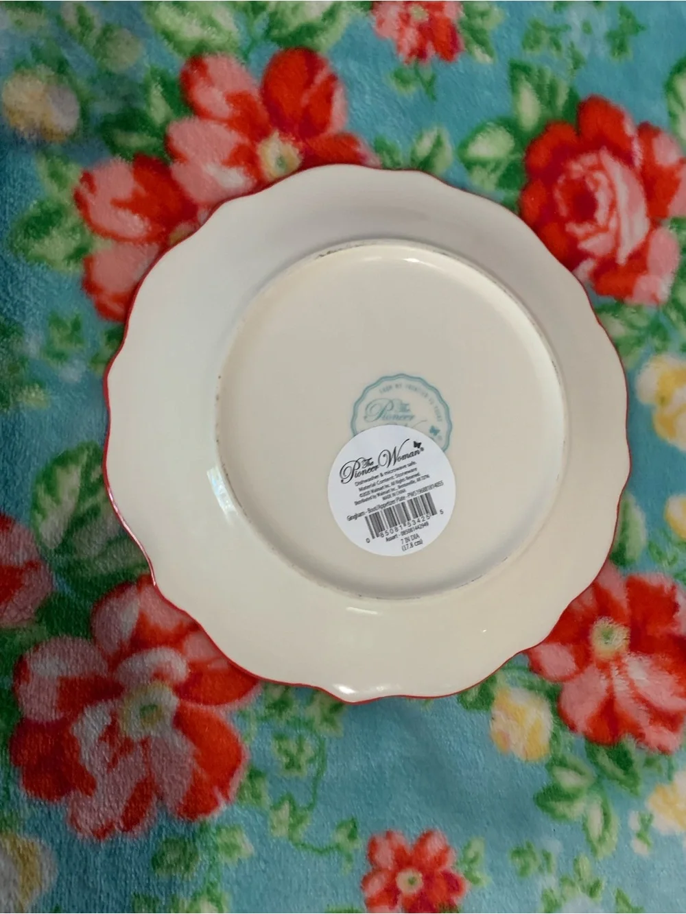 The Pioneer Woman Red Gingham Cowgirl Boots Appetizer/Desert Plate
